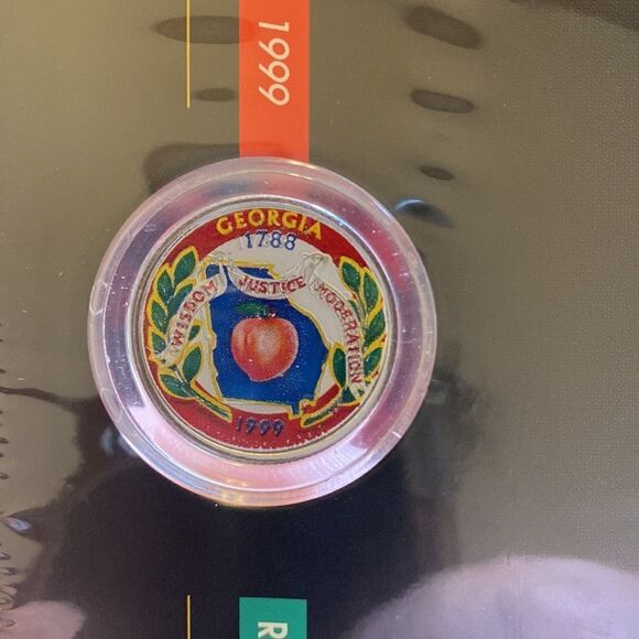 NIOP Georgia colorized State Quarters P & D in cellophane wrap with COA - Picture 6 of 6